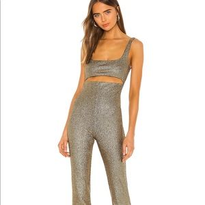 Gold cut out jumpsuit